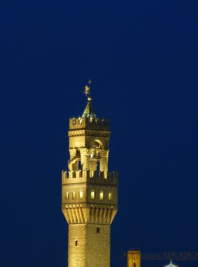 Arnolfo s kulesinde gece, Floransa, İtalya