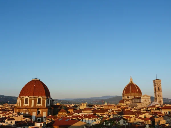 Cappelle medicee and Cathedral at sunset, Florença, Itália — Fotografia de Stock