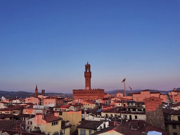 Palazzo Vecchio al tramonto, Firenze — Foto Stock