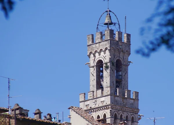 Gipfel des mangia turms, siena, italien — Stockfoto