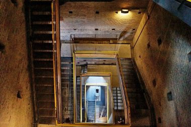 Merdiven, kule, Palazzo Comunale, San Gimignano, Toskana, İtalya