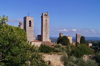Kule Köyü nün tarihi San Gimignano, Toskana, İtalya