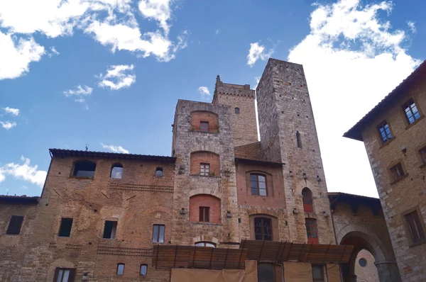 Věže historické vesnice San Gimignano, Toskánsko, Itálie — Stock fotografie