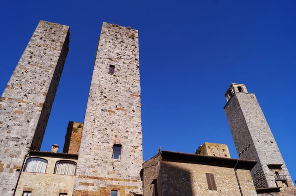 Πύργους της το ιστορικό χωριό του San Gimignano, Τοσκάνη, Ιταλία — Φωτογραφία Αρχείου