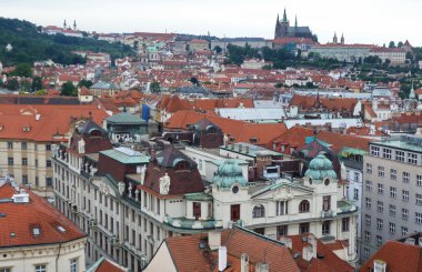 Prague, Çek Cumhuriyeti merkezinin Üstten Görünüm