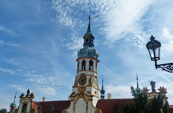 Bell tower of the sanctuary of Loreto in Prague, Czech Republic — Stock Photo, Image