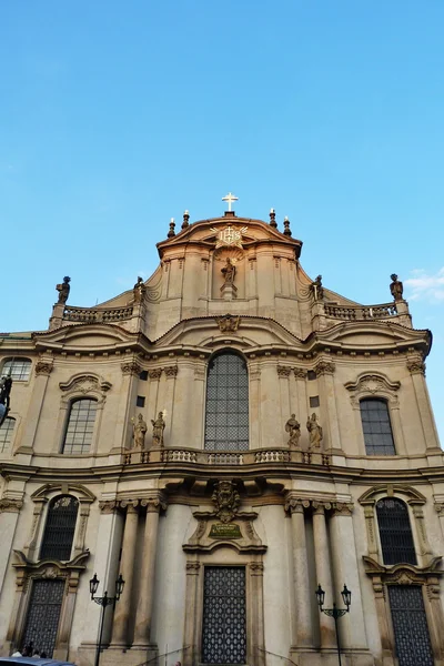 Gevel Van Nicolaas Kerk Praag Tsjechië — Stockfoto