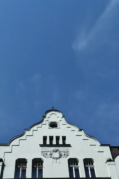 Pediment of a building typical of Prague, Czech Republic — Stock Photo, Image