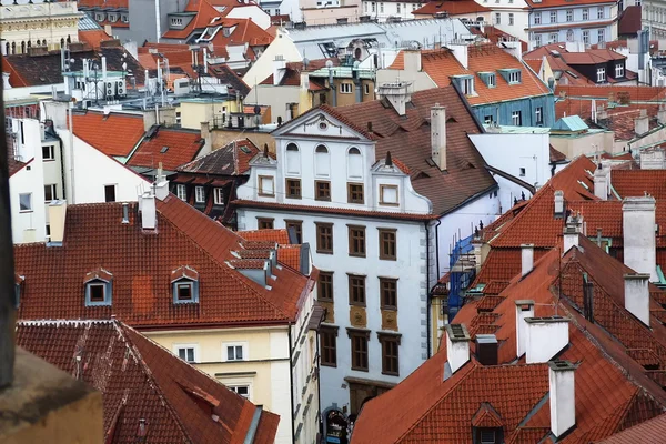 Bovenaanzicht van het centrum van Praag, Tsjechië Stockfoto