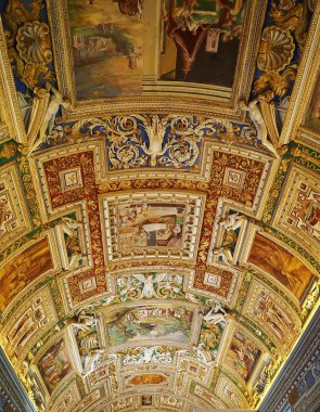 Ceiling in a corridor of the Vatican Museums, Rome, Italy