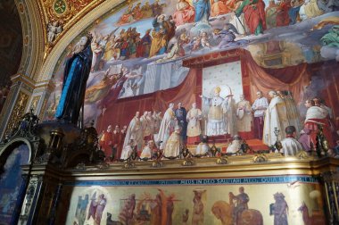 Frescoes in the corridors of the Vatican Museums, Rome, Italy
