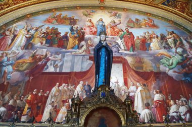Frescoes in the corridors of the Vatican Museums, Rome, Italy