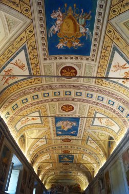 Ceiling in a corridor of the Vatican Museums, Rome, Italy
