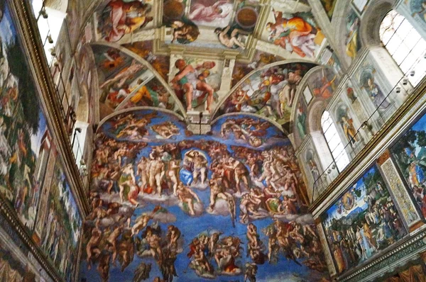 Frescoes of Michelangelo in the Sistine Chapel, Rome, Italy — Stok fotoğraf