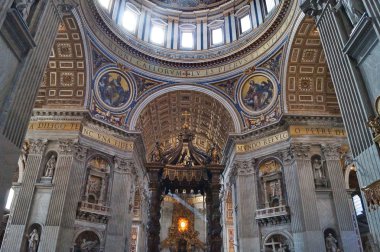 Interor of Saint Peter basilica, Vativcn city, Rome, Italy