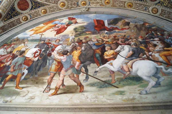 Incontro di Leone Magno e Attila, Stanze di Raffaello, Musei Vaticani, Roma, Italia — Foto Stock