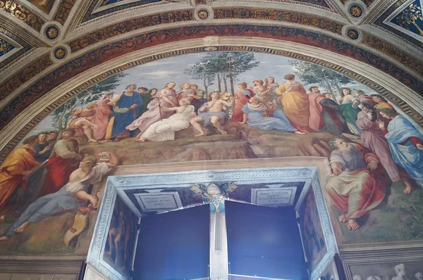 Parnassus, the room of the Signatura, Raphael Rooms, the Vatican Museums, Rome, Italy — Stok fotoğraf