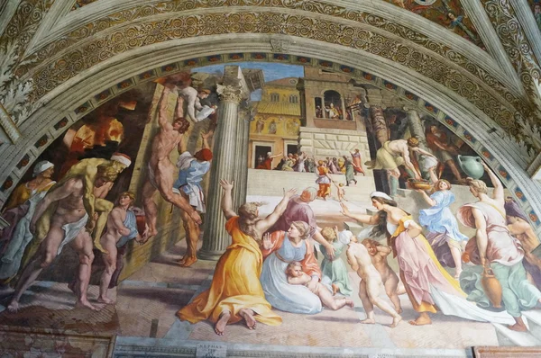 Fire of Borgo, Raphael Rooms, the Vatican Museums, Rome, Italy — Stok fotoğraf