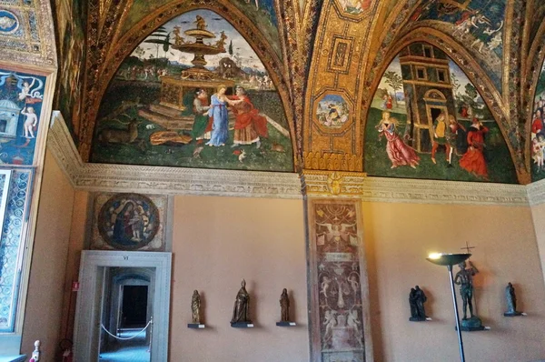 Freskomalerier i en hal på Vatikanmuseet, Rom, Italien - Stock-foto