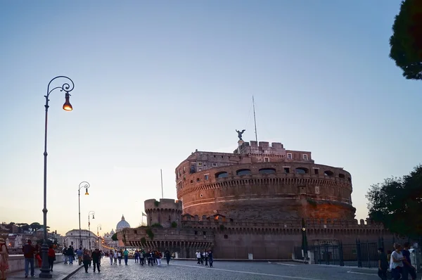 Château Saint Ange au coucher du soleil, Rome, Italie — Photo