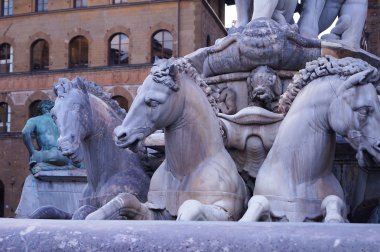 Fountain of Neptune by Bartolomeo Ammannati, Piazza Signoria, Florence, Italy clipart