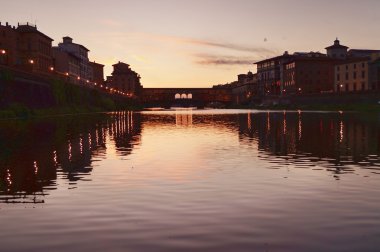 Ponte Vecchio sunset Floransa İtalya