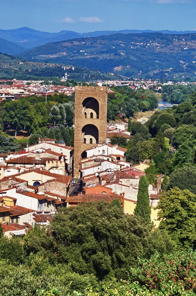 Uitzicht op San Nicholas toren uit Bardini tuin Florence Toscane Italië — Stockfoto