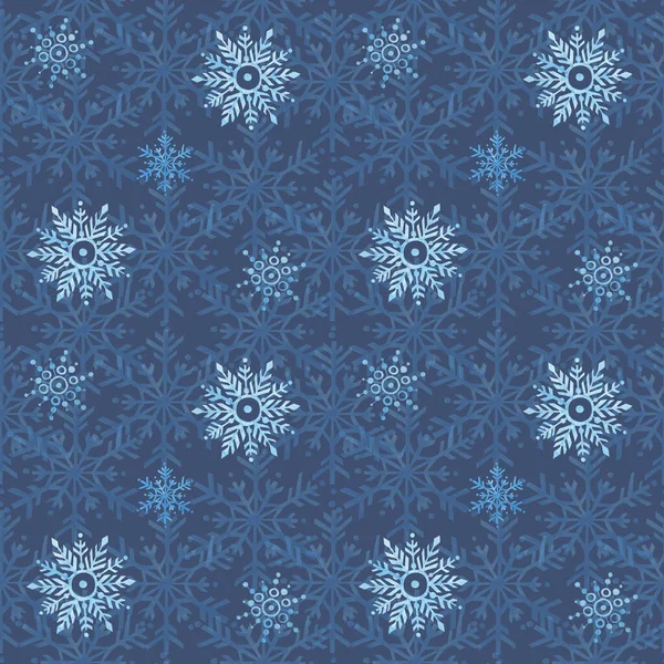 Płynne Tło Jasnoniebieskimi Płatkami Śniegu Bożego Narodzenia Ścisłej Ciemności — Zdjęcie stockowe