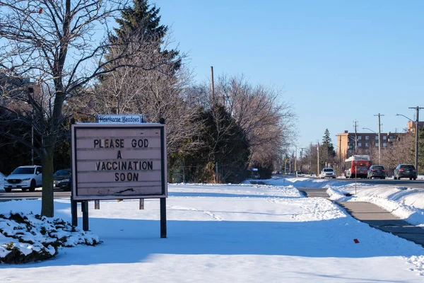 Ottawa Ontario Canada January 2021 Outdoor Marquee Board Front Hawthorne — Stock Photo, Image