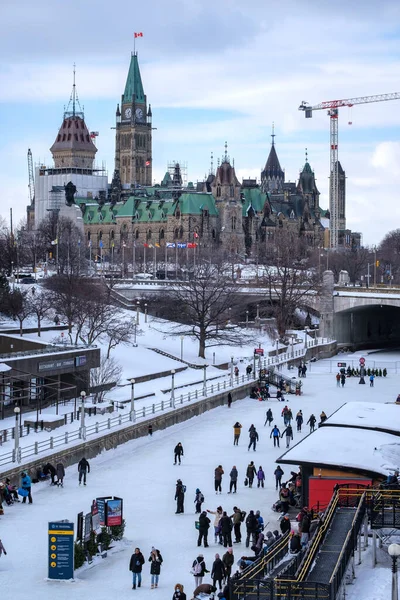 Ottawa Ontario Canadá Febrero 2021 Una Vista Invernal Parliament Hill —  Fotos de Stock