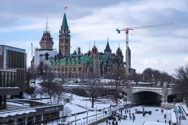 Ottawa Ontario Canadá Febrero 2021 Una Vista Invernal Parliament Hill —  Fotos de Stock