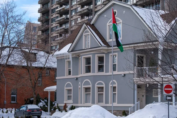 Ottawa Ontario Canada February 2021 Палестинська Генеральна Делегація Канаді Посольство — стокове фото