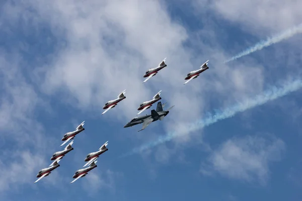 Ottawa Ontario Canada July 2021 Canadian Forces Snowbirds Fly Formation — Stock Photo, Image