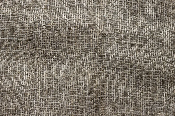 Texture Crumpled Natural Burlap Close — Stock Photo, Image