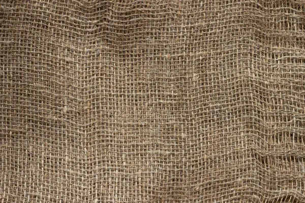 Textur Skrynkliga Naturliga Burlap Närbild — Stockfoto