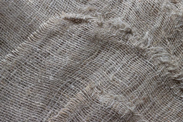 Texture Toile Jute Naturelle Froissée Gros Plan — Photo