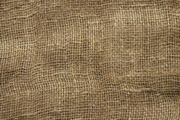 Textur Skrynkliga Naturliga Burlap Närbild — Stockfoto