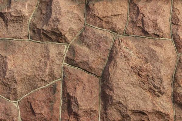 Die Oberfläche Des Mauerwerks Besteht Aus Grob Behauenen Großen Roten — Stockfoto