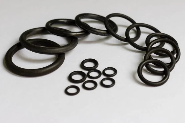 Set Rubber Rings Used Sealing Hydraulic Pneumatic Mechanisms — Stock Photo, Image