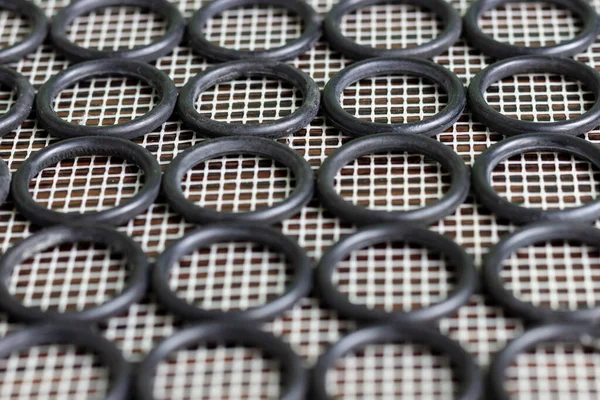 Conjunto Rings Borracha Usados Para Vedação Mecanismos Hidráulicos Pneumáticos — Fotografia de Stock