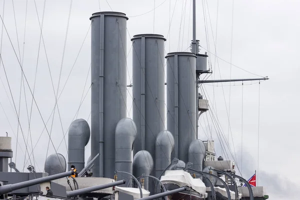 Petersburg Russland Oktober 2020 Der Legendäre Kreuzer Aurora Dessen Schuss — Stockfoto