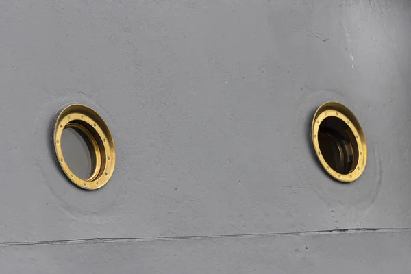 Porthole Ombord Kryssaren Aurora Sankt Petersburg — Stockfoto