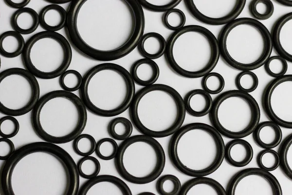 Conjunto Rings Borracha Usados Para Vedação Mecanismos Hidráulicos Pneumáticos Imagem De Stock