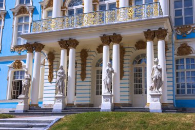 St. Petersburg, Rusya - Haziran 127 2021: Catherine 'in Tsarskoye Selo' daki Sarayı (Puşkin şehri).