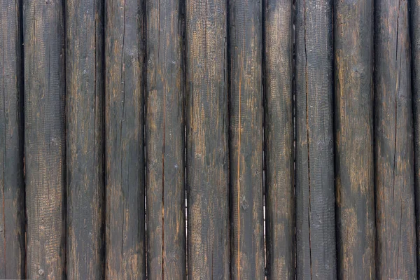 Het Hek Van Een Oud Houten Huis Gemaakt Van Verduisterde — Stockfoto