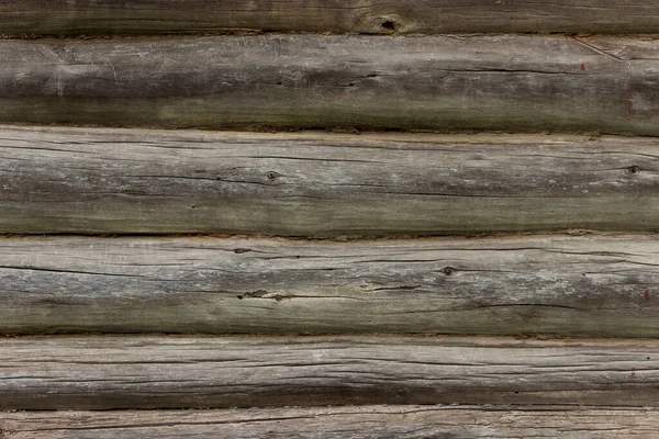 Pared Una Antigua Casa Madera Hecha Oscuros Troncos Erosionados Tradicional — Foto de Stock