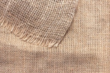 Büyük hücreli doğal çuval bezi. Kabaca örülmüş kumaş dokusu ağ ve liflerle.