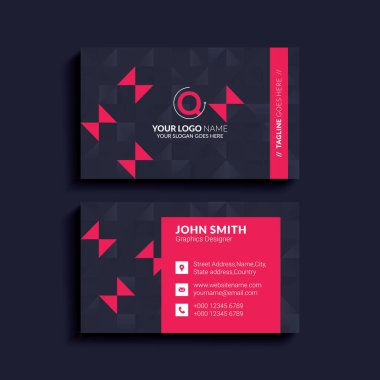 Kullanıcı arayüzü ile modern basit kart şablonu