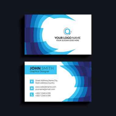 Şirket kartviziti tasarım şablonu. Vektör çizimi. EPS10