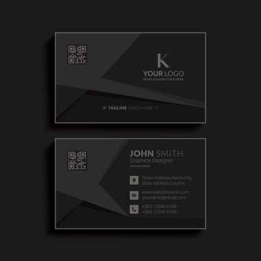Karanlık kartvizit modern tasarım. Lüks vektör kartvizit şablonu. Birinci sınıf tasarım. Zarif kurumsal kimlik.